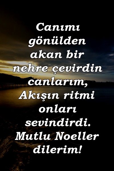 Canımı gönülden akan bir nehre çevirdin canlarım, Akışın ritmi onları sevindirdi. Mutlu Noeller dilerim!