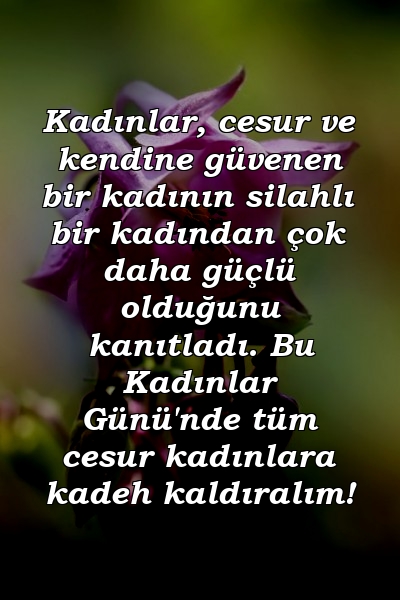 Kadınlar, cesur ve kendine güvenen bir kadının silahlı bir kadından çok daha güçlü olduğunu kanıtladı. Bu Kadınlar Günü