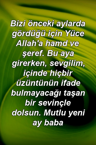 Bizi önceki aylarda gördüğü için Yüce Allah