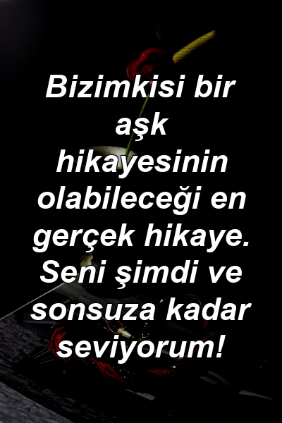 Bizimkisi bir aşk hikayesinin olabileceği en gerçek hikaye. Seni şimdi ve sonsuza kadar seviyorum!